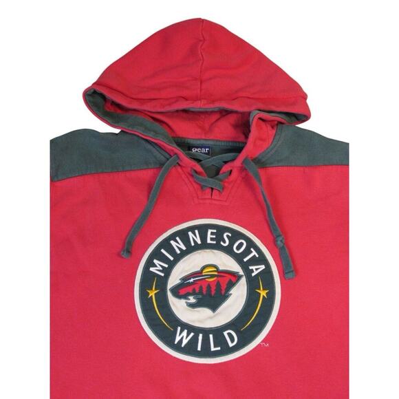 CCM Other - CCM Minnesota Wild Lace up Hoodie NHL Hockey Vintage Mens Large Faded Red Green